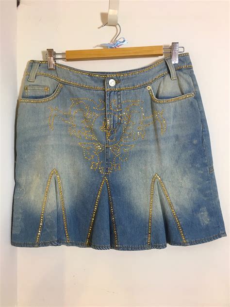 versace denim skirt
